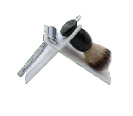 STILETTO SOPORTE PARA BROCHA Y MAQUINA DE AFEITAR EN X-blanco