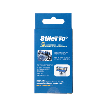 REPUESTOS AFEITADORA 5 HOJAS STILETTO®