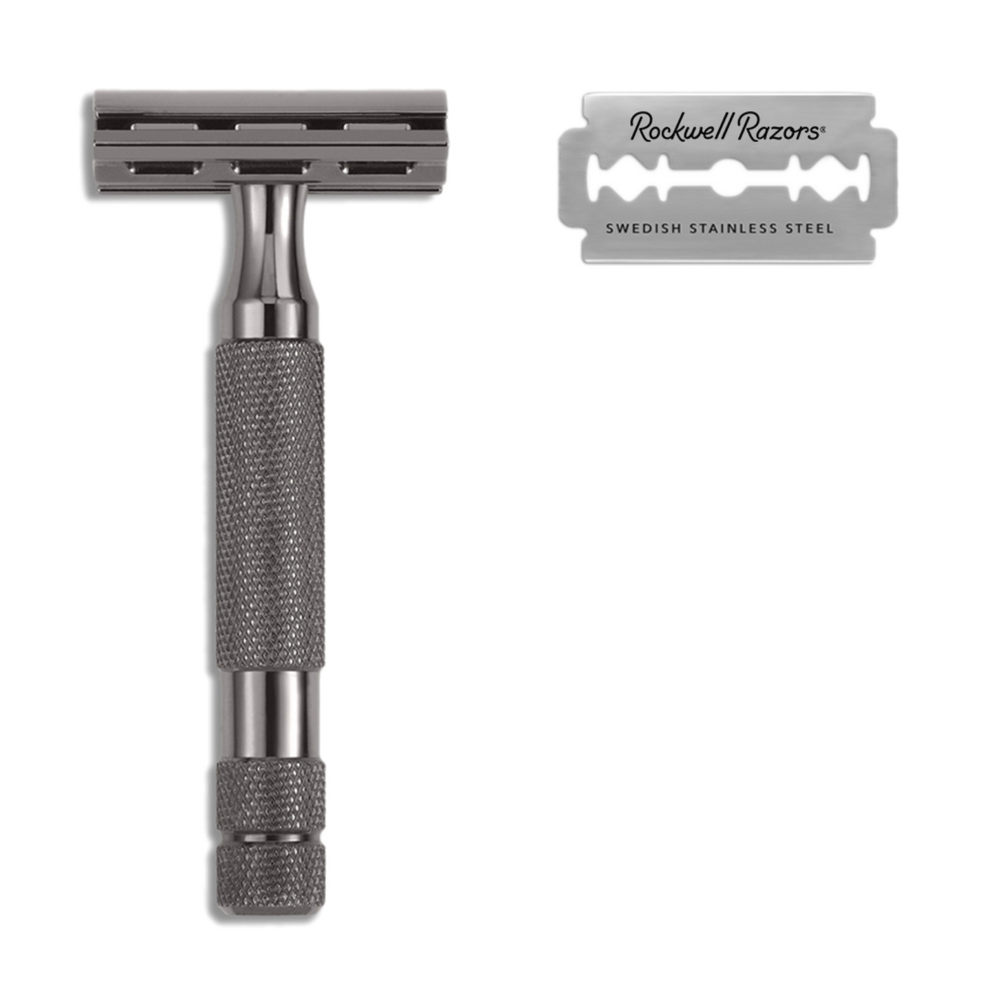 ROCKWELL 2C MAQUINA DE AFEITAR DOBLE HOJA -Cromo Oscuro