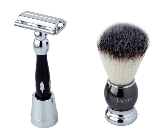 STILETTO SET DE AFEITADO BROCHA Y MAQUINA DE AFEITAR DOBLE HOJA SRS -81D510B