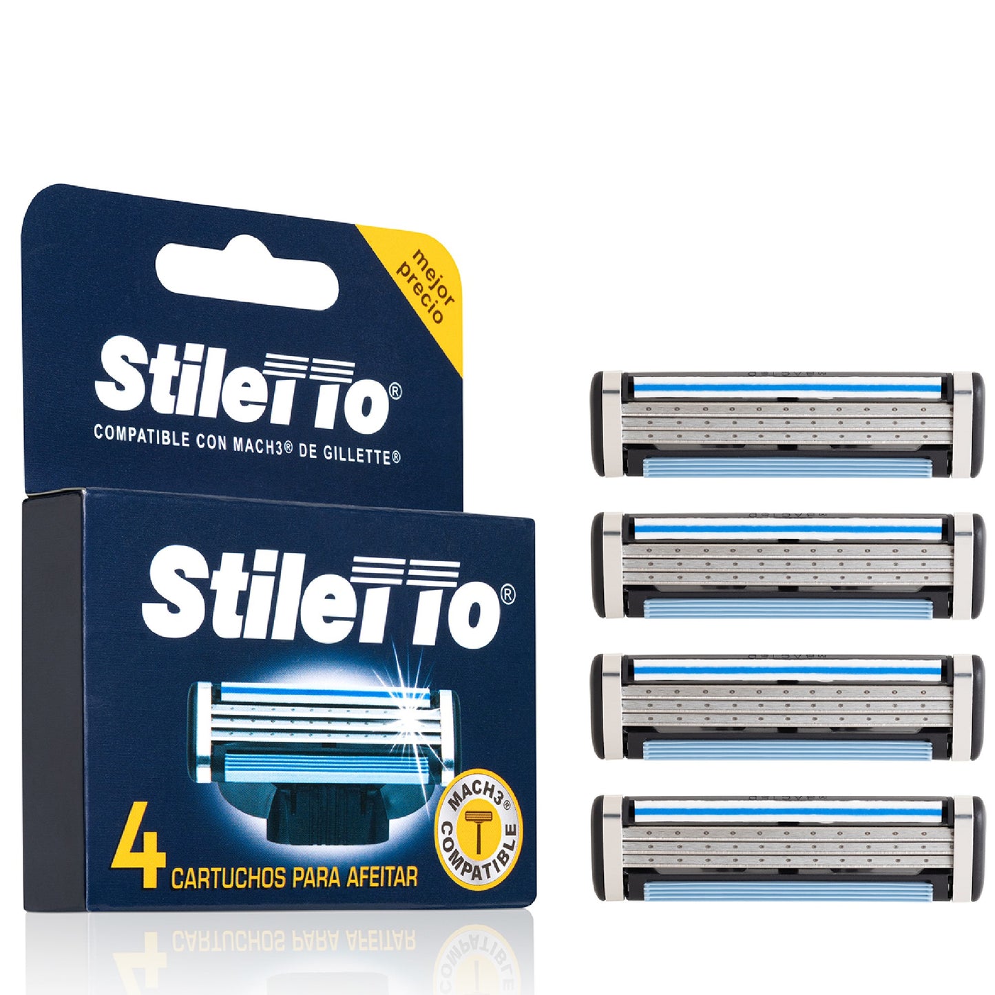 REPUESTOS AFEITADORA 3 HOJAS STILETTO®COMPATIBLE CON MACH3®