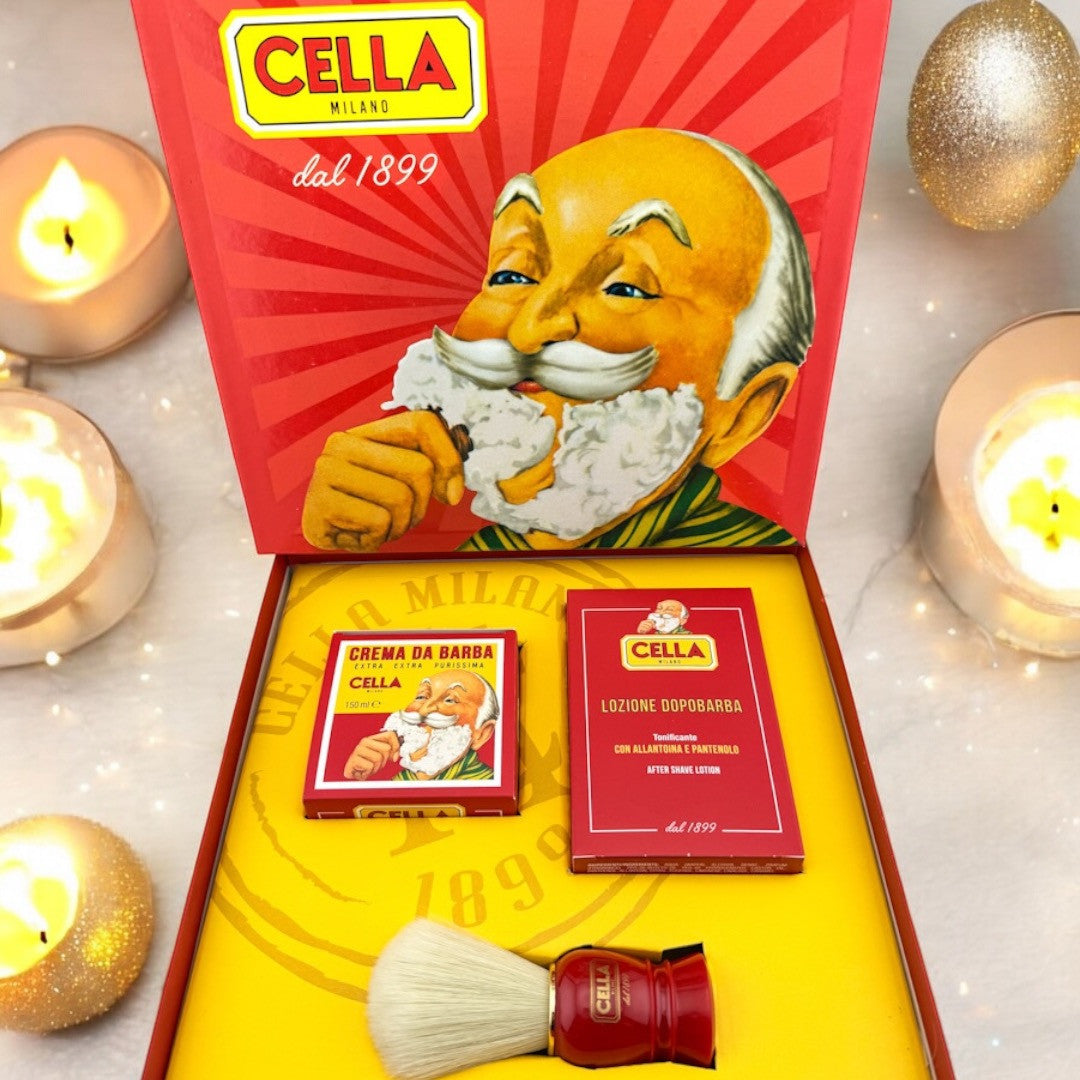 CELLA MILANO SET CREMA DE AFEITAR, LOCION AFTER SHAVE Y BROCHA DE AFEITAR
