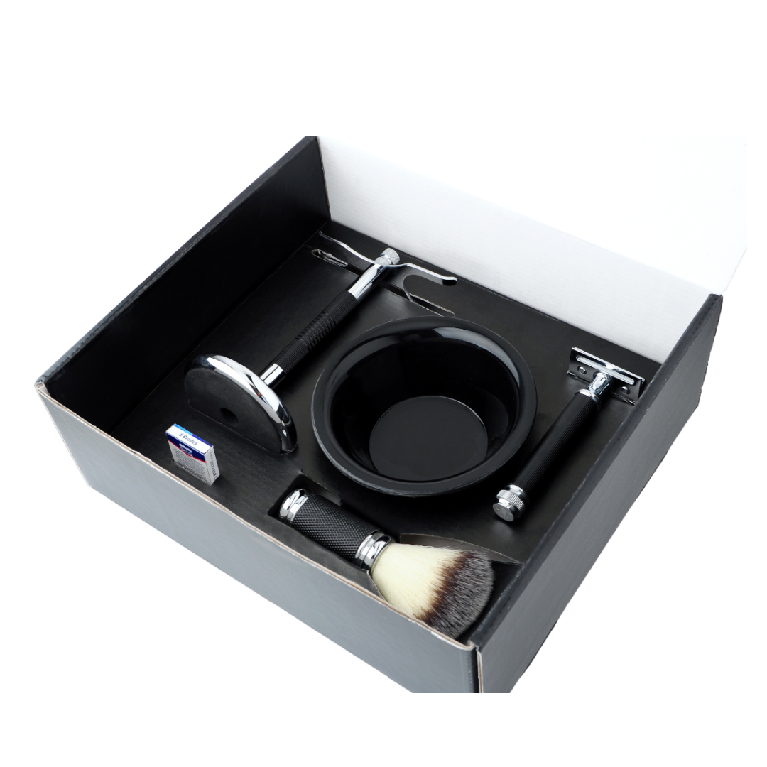 STILETTO SET COMPLETO DE AFEITADO SRBB T121-Negro