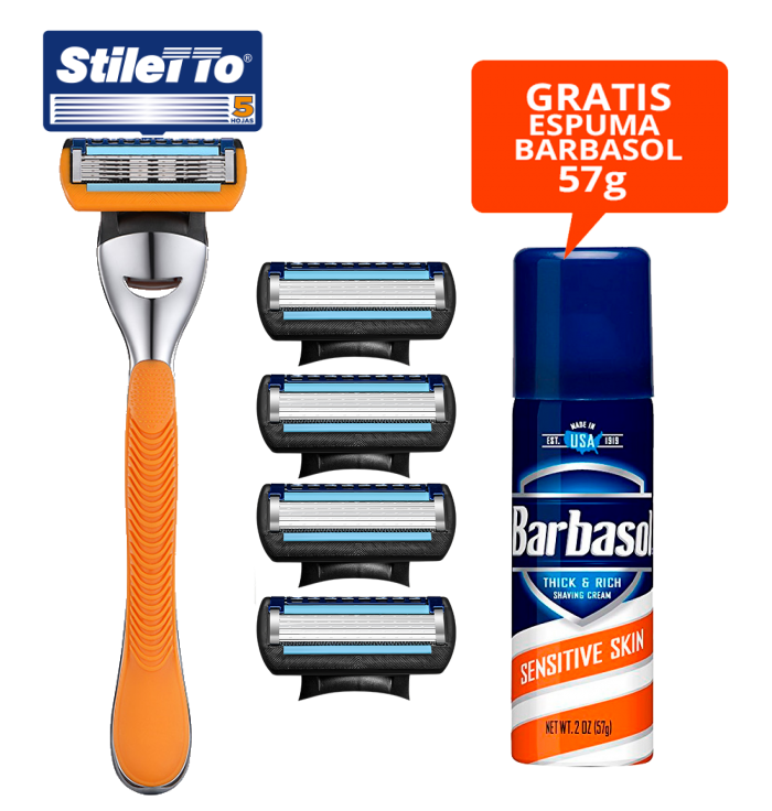 STILETTO® SET DE AFEITADO DE 5 HOJAS CON HOJA TRIMMER ULTRA