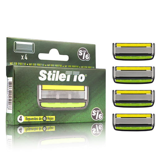 REPUESTOS AFEITADORA 6 HOJAS STILETTO®