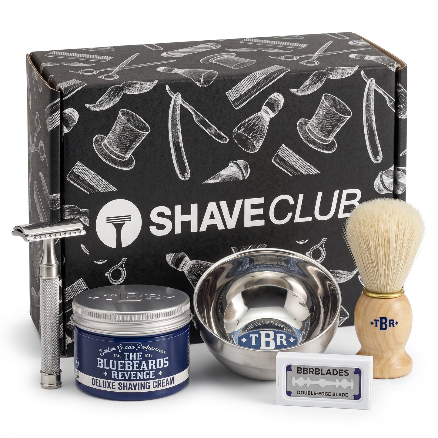 THE BLUEBEARDS REVENGE SET BARBERO CON MAQUINA CLASICA DOBLE HOJA