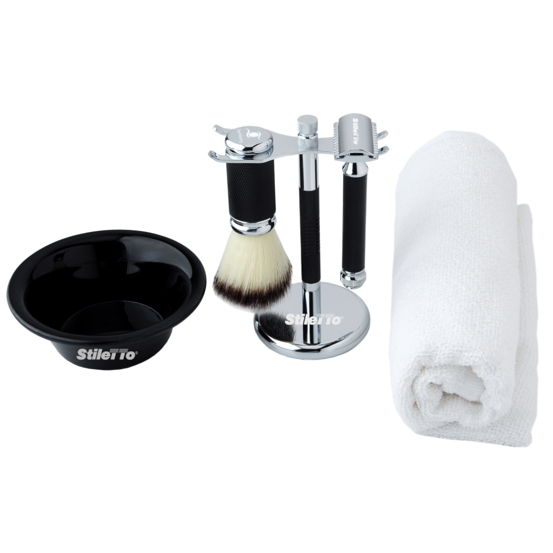 STILETTO SET COMPLETO DE AFEITADO SRBB T121-Negro