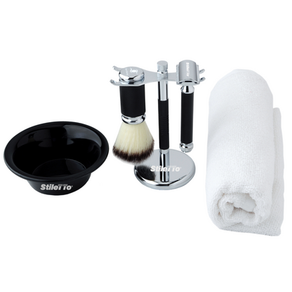 STILETTO SET COMPLETO DE AFEITADO SRBB T121-Negro
